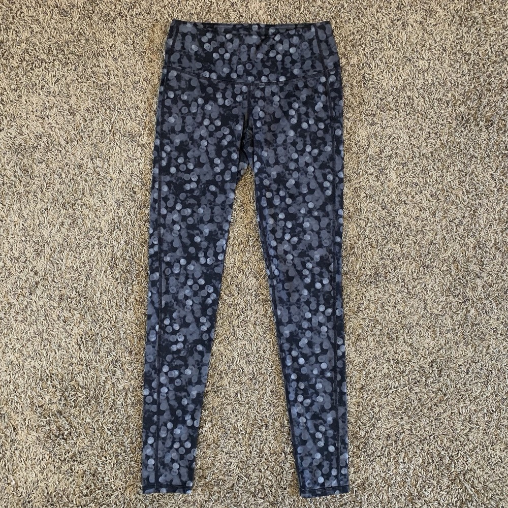 Athleta Leggings Womens XS Gray Black Print Dot Chaturanga Tight Athleisure